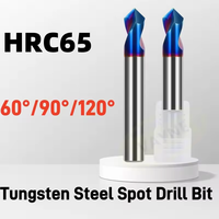 Outil de chanfreinage CNC en acier au tungstène à finition bleue 60/90/120 degrés, foret central pour percer des trous