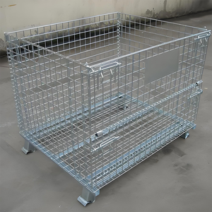Jaula de Almacenamiento Plegable de Malla de Acero, Venta Directa de Fábrica, Jaula de Transporte Personalizada de Alta Calidad, Caja de Acero para Palés, Jaula de Almacenamiento - Product Image 6