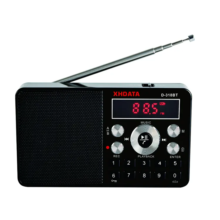 XHDATA D-318BT FM Radio New High Quality Mini Wireless Rechargeable Mp3 Music Portable Receiver With TF Card 8G