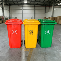 Grande poubelle avec couvercle, 63 gallons, en plastique robuste, bac à déchets industriel, durable pour la collecte des déchets sur les sites industriels