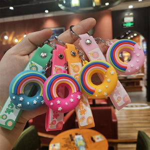 Sáng Tạo Động Vật Donut Keychain PVC Mềm Keo Khủng Long Xe Móc Chìa Khóa Dễ Thương Túi Mặt Dây Chuyền Treo Trang Trí Bán Buôn Quà Tặng Vòng Chìa Khóa - Product Image 4
