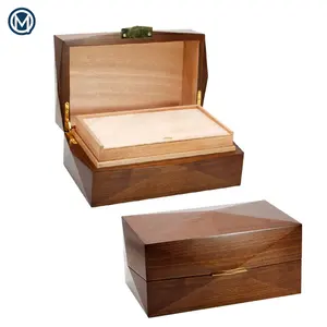 Luxe Unieke Grote Veelhoek Houten Kist Voor Sigaar Custom Logo Hout Box Sigaar Humidor