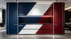 Gabinete de Cocina Kingv Rojo, Azul y Blanco, Estilo Americano, Color Captain - Product Image 3