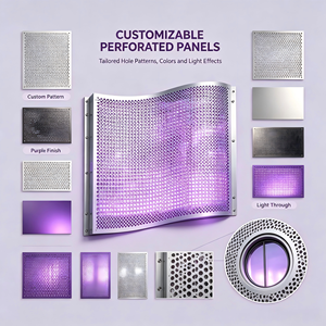 Panneau de façade en aluminium perforé, écran mural translucide pour musée, galerie d'art, espace public - Product Image 5