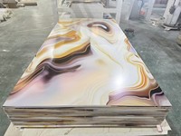 Panneau mural en PVC marbré en gros 1220x2440x3mm, panneau mural UV pour la décoration intérieure commerciale des hôtels