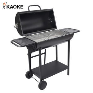 <span class=keywords><strong>Barbecue</strong></span> au charbon de bois portable KAOKE de 29 pouces, robuste, à <span class=keywords><strong>double</strong></span> canon, rond, avec roues - Product Image 2