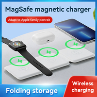 Chargeur sans fil magnétique 3-en-1 pour iPhone 12 13 Pro Support de téléphone pliable compatible avec la température pour AirPods pour Apple Watch