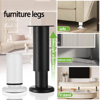 Pieds de support télescopiques réglables en métal pour armoire, bureau, cuisine, salon et chambre – Base robuste en fer moderne
