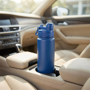 Bouteille d'eau isotherme en acier inoxydable de qualité alimentaire avec paille et bec verseur, double mode de consommation, anti-fuite, pour voiture, portable, voyage en extérieur - Product Image 1