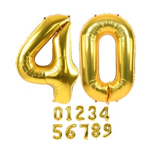 Globos de Número de 40 Pulgadas al por Mayor, de 0 a <span class=keywords><strong>9</strong></span>, Grandes, de Helio, en Varios Colores, para Decoración de Fiestas de Cumpleaños - Product Image 2