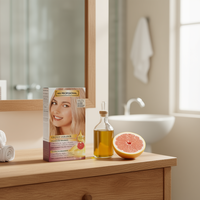 Kit de Tinte Permanente para el Cabello con Acabado Brillante 1023 Rubio Platino con Aceite de Argán y Pomelo para Cobertura de Canas Mix Profesional España