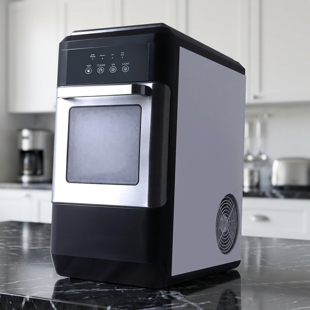 Hicon/Custom Nugget Ice Maker 20-30kg/day Stainless Steel Touchpad Control Electric 110V-240V for Household & Hotel Use