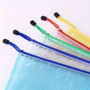 Custom High Quality Durable PVC Transparent Mesh Zipper <b>File</b> Bag for A6 Documents Office Use - Product Image 5