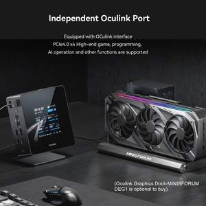 Мини-ПК AtomMan X7 Ti Inte1 ультра 9-185H 4-дюймовый экран 2 * USB4 2*5G RJ45 камера Oculink Win11 игровой ПК мини-компьютер WiFi7 - Product Image 6