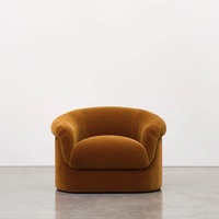 Fauteuil confortable en velours doux de style européen avec rembourrage en éponge, fauteuil d'appoint pour salon et hôtel
