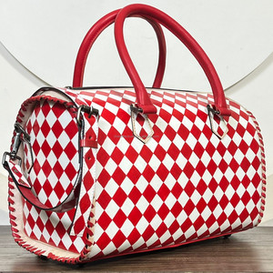 Fashion Checkered Speedy Large Women Hand Tooled Leather Crossbody Handbags Travel Tote Big Capacity Designer Everyday Use <b>Purse</b> - Product Image 4