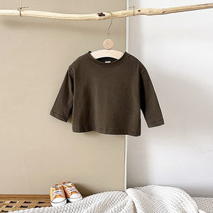 Kaos Bayi Musim Gugur 100% Katun Organik, Baju Anak Motif Hewan, Atasan Kasual Lengan Panjang untuk Anak Laki-laki dan Perempuan, Pakaian Rajut Musim Panas - Product Image 3