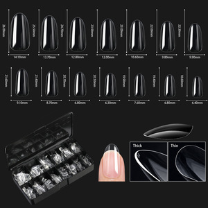 Capsules d'ongles en gel souple transparentes, forme cercueil, couvrance totale, 14 tailles, pour extension, qualité professionnelle pour salon de manucure, OEM - Product Image 4