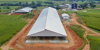 Casa de granja Prefabricada Granja avícola Edificio Proveedor directo Estructura de acero ligero Cobertizo para vacas