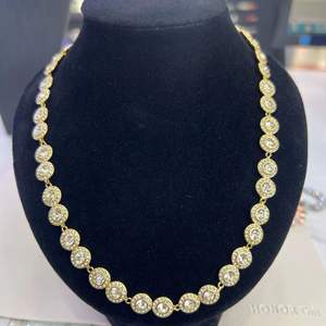 Collier de diamants en cristal noble rétro élégant Bijoux en alliage transfrontalier Rangée de clavicules en forme de cœur avec perle de zircon principale - Product Image 4