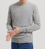 70% laine mérinos 30% cachemire hommes pull cachemire mélange laine classique col rond épais hommes chandails hommes pull