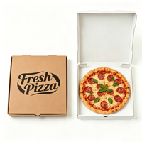 Cajas de Pizza Ecológicas Desechables y Reciclables de Cartón Corrugado Kraft SP4436, Tamaño Personalizado, Diseño Impreso con UV, para Empaque de Alimentos