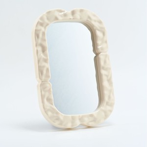 Espejo de Maquillaje Minimalista de Vidrio de Una Sola Cara, Color Crema, Estilo INS, Espejo Decorativo Cuadrado para Estudiantes - Product Image 3