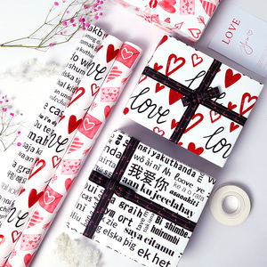 Wholesale 80g Valentine's Day Art <b>Paper</b> Tissue 43*300cm Gift Luxury Custom Packaging Wrapping <b>Paper</b> Roll - Product Image 1