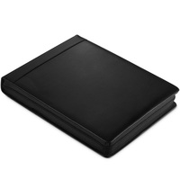 Porte-chéquier en cuir PU et polyester avec pochette zippée, grande poche pour tablette, organiseur de documents/cartes, classeur de chèques, option logo personnalisé