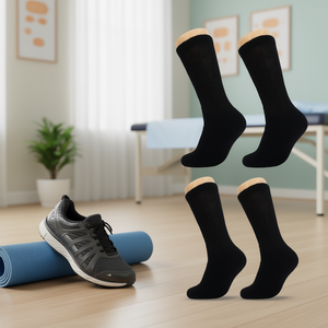 Chaussettes en coton non compressives pour adultes diabétiques, sportives, noires, tailles 9-11, 10-13, 13-15 - Product Image 2