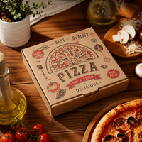 Caja de Pizza Personalizada con Superficie Interior Antigrasa, Papel Corrugado, Paquete para Entrega de Pizza, Suministro a Granel de Fábrica para Marcas de Alimentos Personalizadas