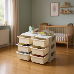 Meuble de rangement pour enfants, commode en plastique rectangulaire, organiseur de jouets pour chambre d'enfant - Product Image 2