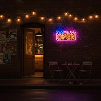 Luz ambiental LED de neón colgante para ventana con color ajustable; Luz decorativa para escaparates de bares, restaurantes y tiendas minoristas, 5V