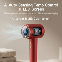 Secador de Pelo de Alta Velocidad con Sensor de Distancia IA, Pantalla LED, Sensor Inteligente, Secador Profesional para Niños y Mascotas