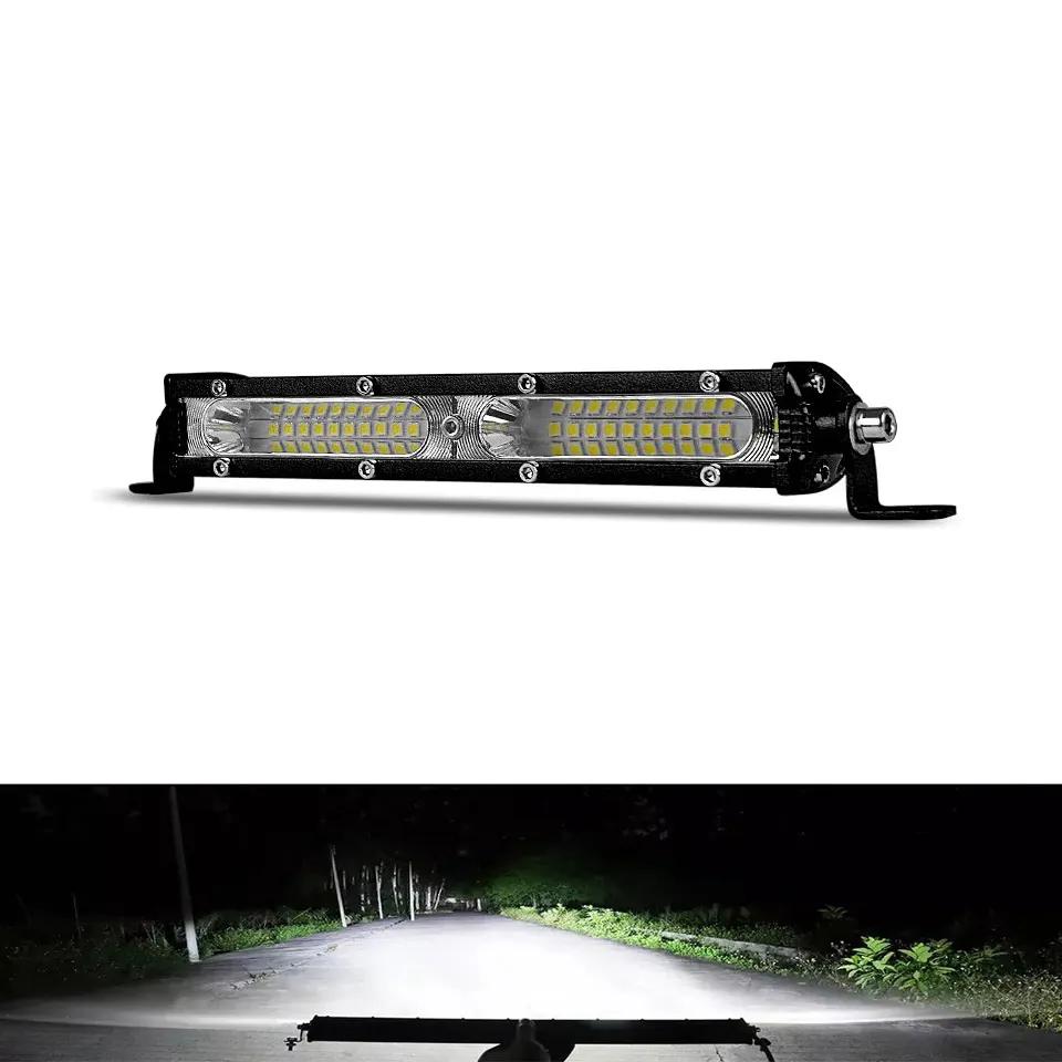 Accesorios de luz de coche 54/108/162/216W luz de conducción 7/13/19 pulgadas Barra de luz de trabajo LED para camión todoterreno ATV camión Suv carretilla elevadora barco