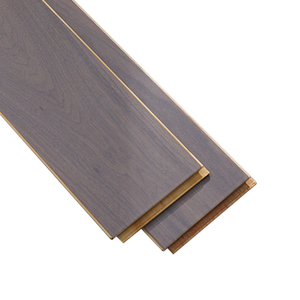 Plancher stratifié en noyer noir de qualité AB, apprêté au gesso en trois couches, avec joint souple T&G de 16 mm et 20 mm, certifié ISO9001, pour projets de design d'intérieur - Product Image 1