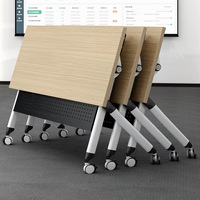 Table de formation modulaire pliable en gros avec roulettes et panneau de séparation pour salle de classe, réunion, formation
