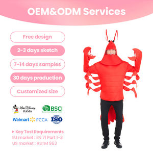 Costume de homard rouge à griffes intégral pour les festivals culturels et les défilés - Product Image 1