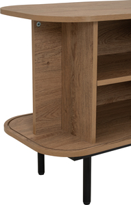 Industrial Metal <b>Frame</b> 1.8m <b>Oak</b> Colour MALMO TV Cabinet Export from Malaysia Sturdy Media Console for Urban Living Room Decor - Product Image 6