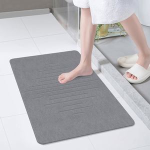 Tapis de bain en pierre de diatomite absorbant l'eau, antidérapant, à séchage rapide, rayé, écologique - Product Image 1