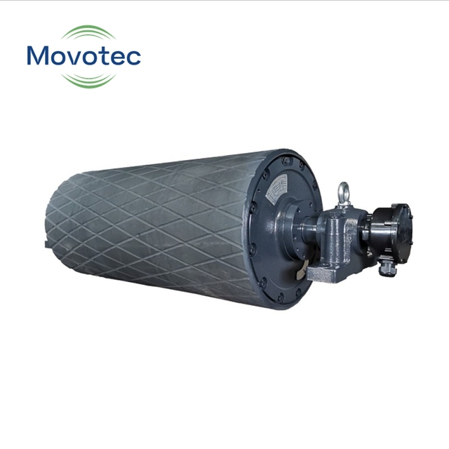 New Movotec Motorized Drum Pulley with Steel Rim for Mining and Warehouse Bulk Material Belt Conveyor