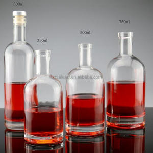Botella de Licor de 680 ml, Diseño Personalizado, Vidrio Transparente, para <span class=keywords><strong>Mezcal</strong></span> Sequoia, Brandy, Ron, Vodka, Whisky, con Tapón de Corcho - Product Image 1