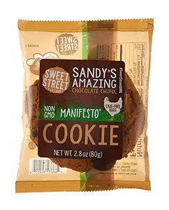 Doce street sobremesas sandy's incrível queixo de chocolate mâmito biscoito iw, 2.8 oz [48 pacote]