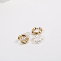 Bijoux hypoallergéniques pour femmes, boucles d'oreilles Huggie en acier inoxydable plaqué or 18k Pvd, chaîne de perles étanche