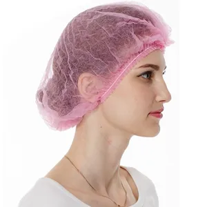 Disposable PP Non Woven Strip Clip Cap Bouffant Head Cover Hair Net Hat Round Mob Cap