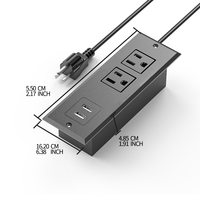 Multiprise encastrable pour conférence avec 2 prises CA et 2 ports USB-C – Prise de courant de bureau pour table d'appoint ou table de chevet