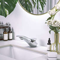 Robinet de lavabo cascade moderne en laiton poli de haute qualité, à poser sur le comptoir, anti-éclaboussures, gris anthracite, mitigeur eau chaude et froide