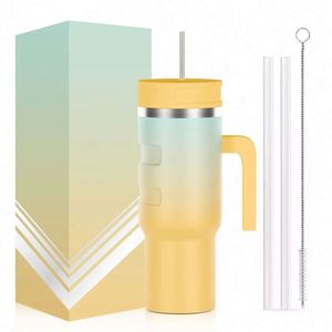 Custom Logo 40Oz <b>Insulated</b> Stainless Steel Tumbler Water Bottle 40 Oz Glass Travel <b>Mug</b> Handle Car Tumbler with Straw and Lid - Product Image 2