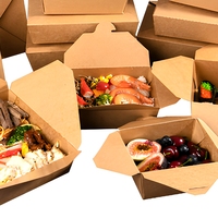 Boîtes alimentaires jetables personnalisées en papier biodégradable avec fenêtre de visualisation, de qualité alimentaire, pour la vente au détail