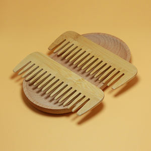 Peigne à dents larges en bois de bambou naturel portable Peigne à <span class=keywords><strong>poux</strong></span> de style écologique pour le soin des cheveux et le massage du cuir chevelu - Product Image 1